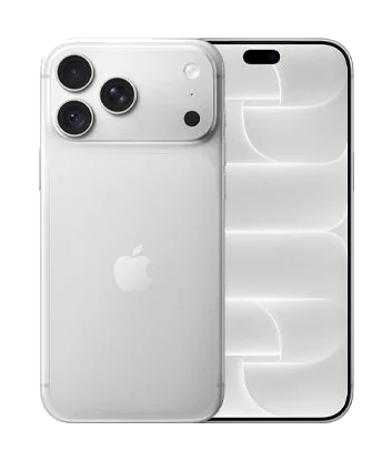 White titanium iPhone shown front and back