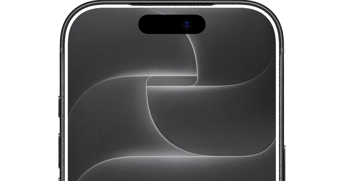 The Dynamic Island at the top of an iPhone display